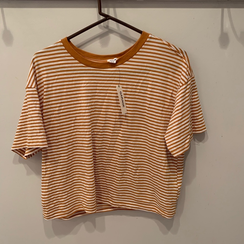 striped cropped shirt